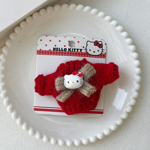 超萌KT毛衣蝴蝶结边夹发夹-纪念日百货门店同款167749048 商品图3