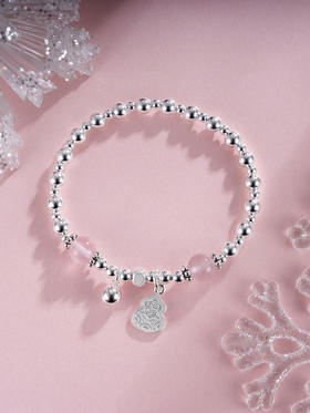 子佩集S925银【葫芦静雅】手串【TSB0001-38】纯银手链粉水晶葫芦2411