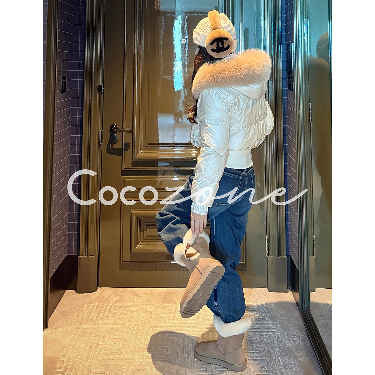 COCO ZONE 刘 一一 “蓝调牛仔”夹层舒适牛仔裤 CD2A3075