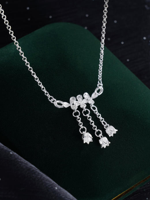 子佩集S990银【雪醉花雾】套链【MXTL027】纯银花丝项链2411 商品图0