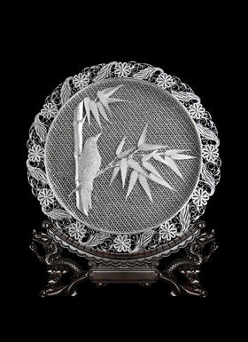 子佩集S999银纯手工制作【清竹瑞鸟】花丝盘纯银摆件大师工坊原创设计【QZRNHSP】2409