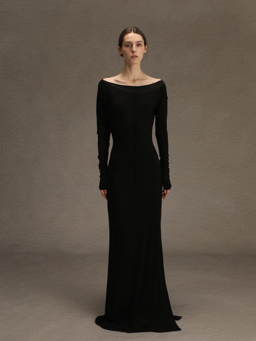 ranyepersonal｜PARADOX25DR01-2 不对称拼接针织黑色连衣裙 [ 黑 ] 商品图2