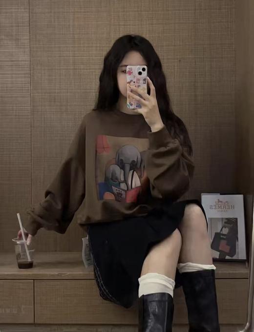 12.12错过没有！清货不退【超值特卖】31826趣味卡通大象短款卫衣-喜出 商品图0