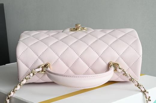 香奈儿 𝟐𝟓𝐏 𝐌𝐢𝐧𝐢口盖包手提手腕  浅粉 (LZ) 商品图2