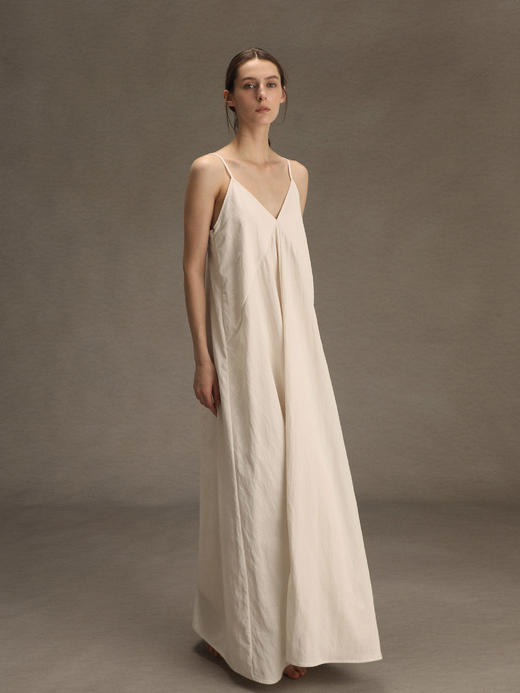 ranyepersonal｜PARADOX25DR06-1 斜纹天丝白色吊带连衣裙 [ 白 ] 商品图10