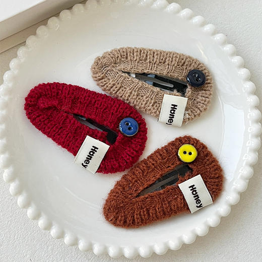 复古趣味针织三角边夹发夹-纪念日百货门店同款167950075 商品图4