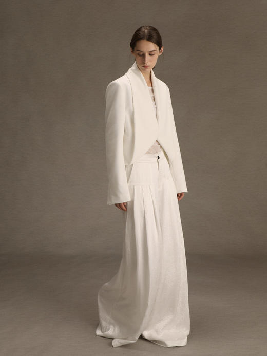 ranyepersonal｜PARADOX25BA01-2 粗斜纹白色短款西装 [ 白 ] 商品图3