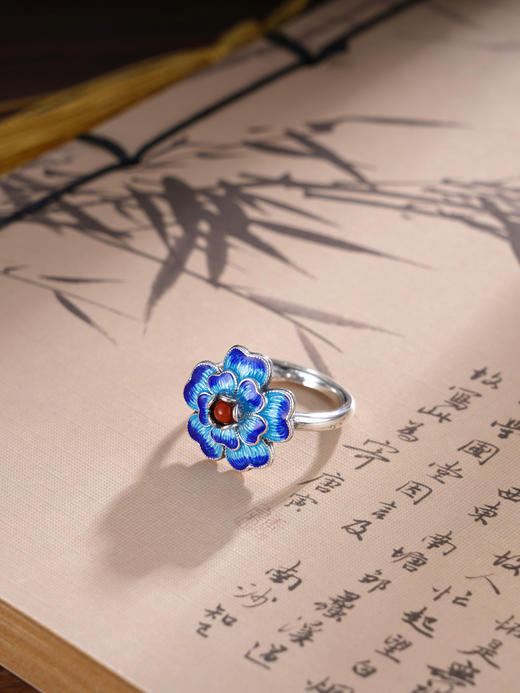 子佩集S925银【繁花妙影】戒指【JZ00248】纯银蓝花珐琅彩2412 商品图0