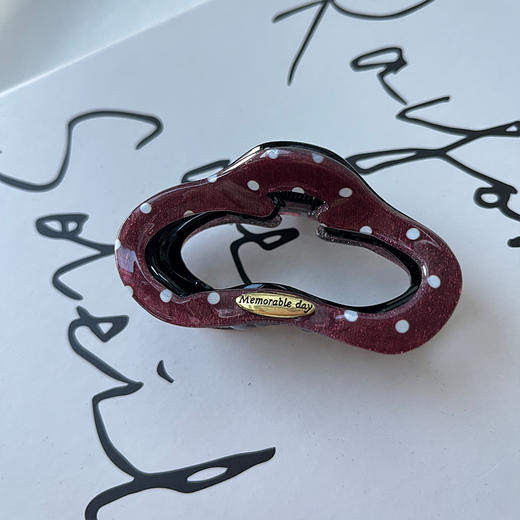 复古俏皮红色波点半扎抓夹-纪念日百货门店同款167446506 商品图2