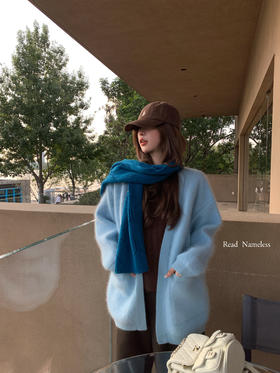 Read Nameless /蓝色厚浣熊绒外套+100%羊毛咖色背心+咖色中裤 2025/12/1