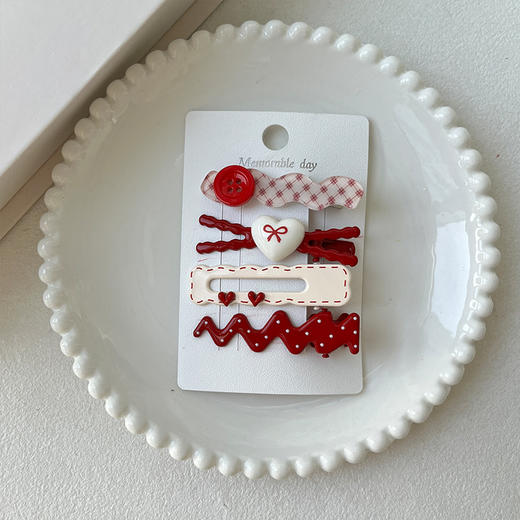 学院风少女洋红色系组合夹-纪念日百货门店同款167997800 商品图2