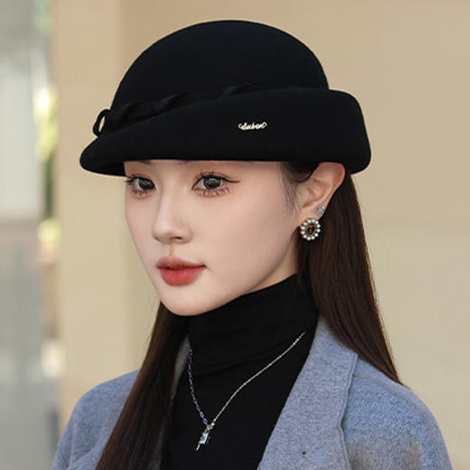 【服饰鞋包】-法式赫本风毛呢贝雷帽文艺澳洲羊毛复古毡帽 商品图2