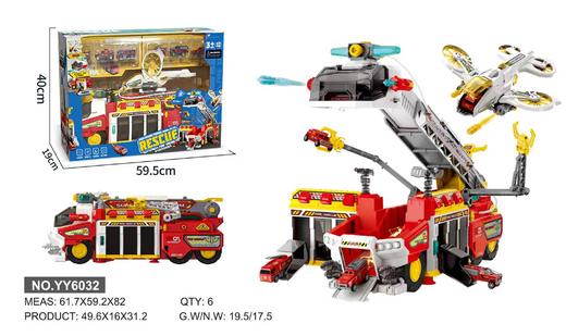 小演员声光音乐喷水儿童惯性消防车环卫处警察托运车玩具男孩礼物 商品图7