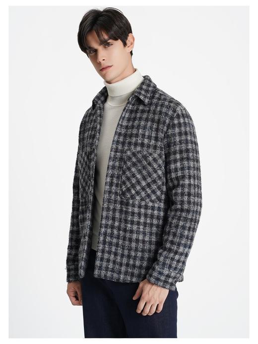 callisto高智系列灰色绵羊毛混纺外套 商品图3