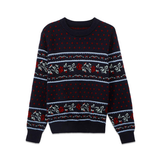 圆领宽松休闲复古钩花套头毛衣-纪念日百货门店同款167943078 商品图4