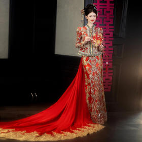 秀禾服拖尾婚服2025新款高级新娘结婚敬酒礼服中式嫁衣龙凤褂秀和