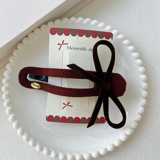 复古格纹蝴蝶结侧边夹头饰-纪念日百货门店同款167796805 商品图2