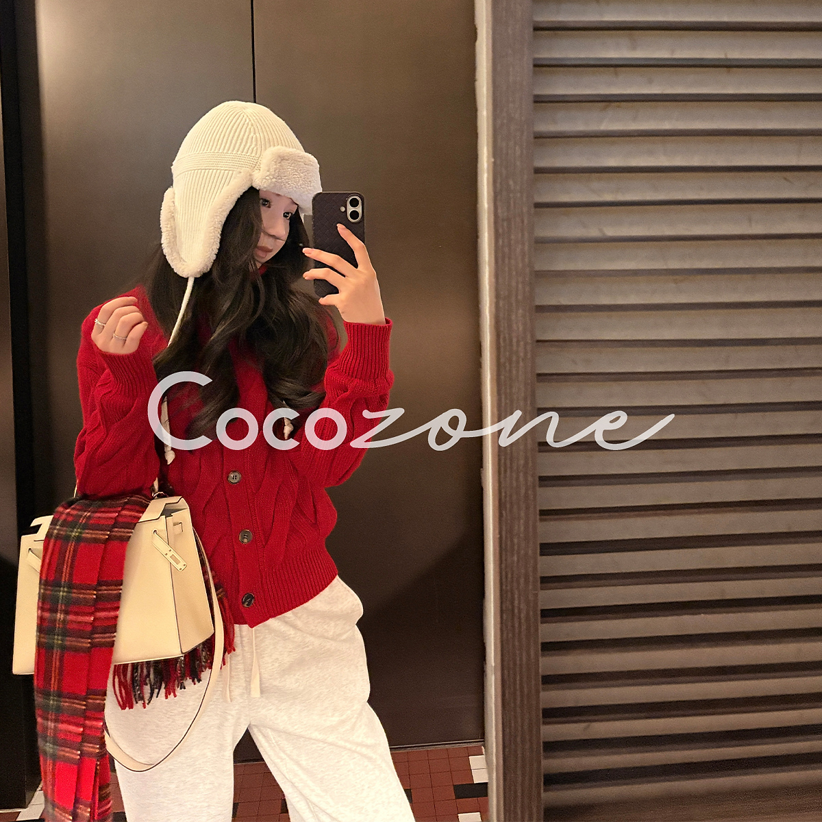 COCO ZONE 刘 一一 【100羊毛】立领单排扣羊毛衫 CD2A3146