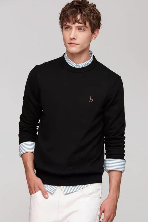 hazzys哈吉斯秋冬新款男款简约打底羊毛衫毛衣 商品图5