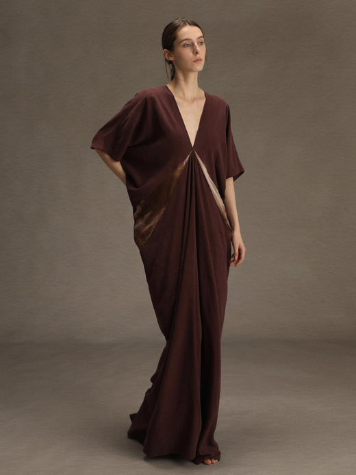 ranyepersonal｜PARADOX25DR04-1 低领拼接扎染紫色短袖连衣裙 [ 黑 ] 商品图9