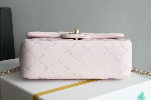 香奈儿 𝟐𝟓𝐏 𝐌𝐢𝐧𝐢口盖包手提手腕  浅粉 (LZ) 商品图3