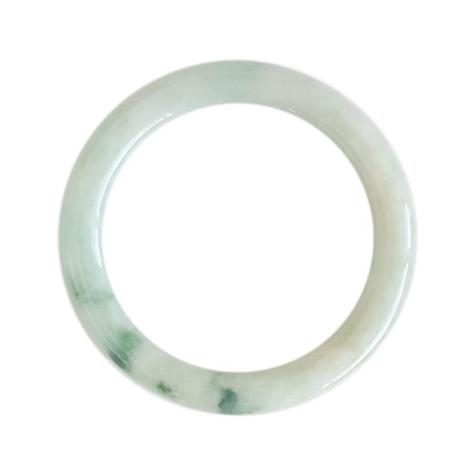 【天然正品】A货翡翠天然细腻圆条飘蓝花细豆种55.5号翡翠手镯55.5号（皆取最大值）女士280325AH59特价：680 商品图0