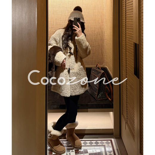 COCO ZONE 刘 一一 “牛角扣”100绵羊毛大贴袋毛呢外套 CD2A3139 商品图0