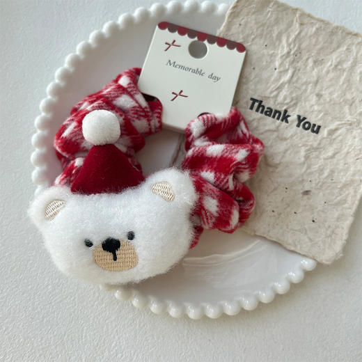 红格子奶呼呼立体小熊发圈-纪念日百货门店同款167795491 商品图0