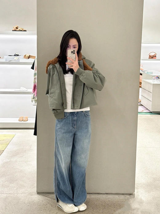 罗意威 25秋冬新款 连帽可拆卸军绿色A字斗篷棉服 (TM) 商品图4