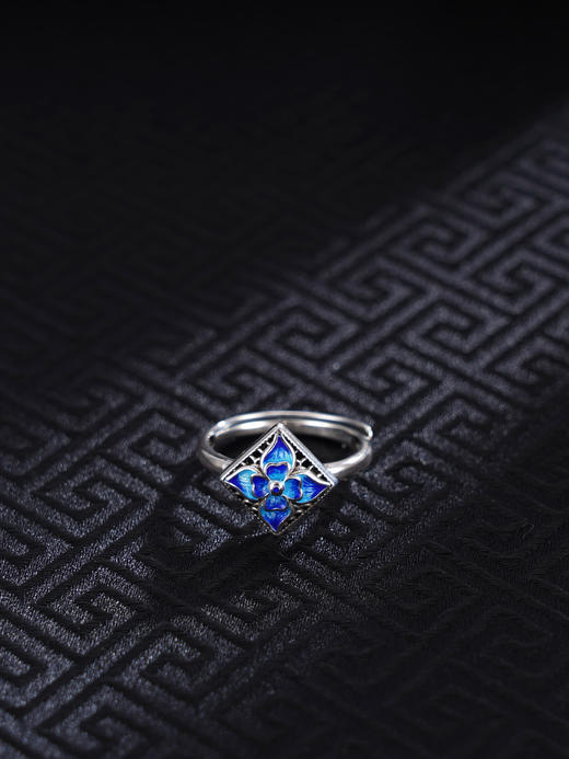 子佩集S925银【花开四溢】戒指【JZ00360】纯银方块珐琅彩2412 商品图0