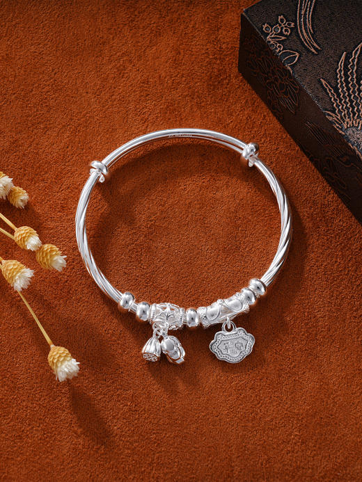 子佩集S999银【喜乐宝贝】童镯【TZ000832】纯银儿童2408 商品图0