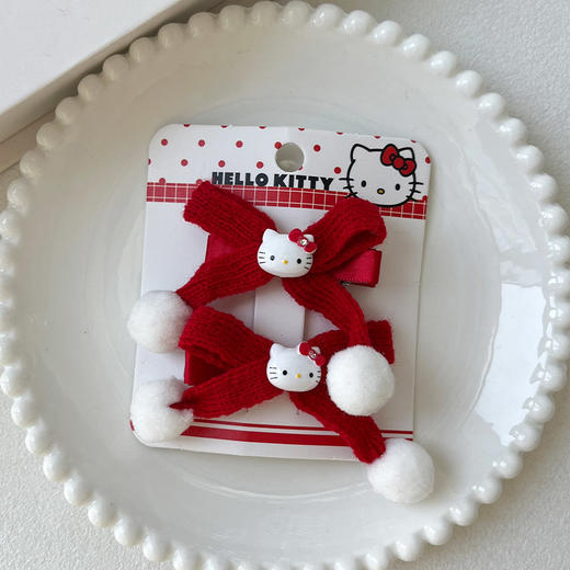 可爱少女KT蝴蝶结球碎发对夹-纪念日百货门店同款167749064 商品图1