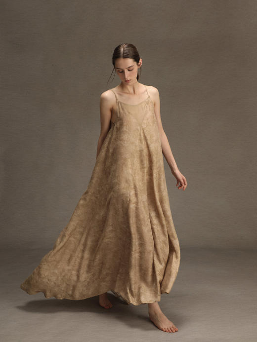 ranyepersonal｜PARADOX25DR05-2 拼接铜氨茧色吊带连衣裙 [ 茧 ] 商品图11