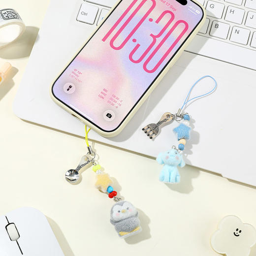 绒团团植绒对装挂件钥匙扣-纪念日百货门店同款167193422 商品图2