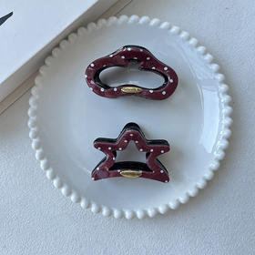 复古俏皮红色波点半扎抓夹-纪念日百货门店同款167446506