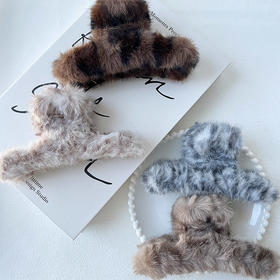 豹纹毛绒一字抓夹-纪念日百货门店同款165293497