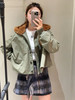 罗意威 25秋冬新款 连帽可拆卸军绿色A字斗篷棉服 (TM) 商品缩略图5