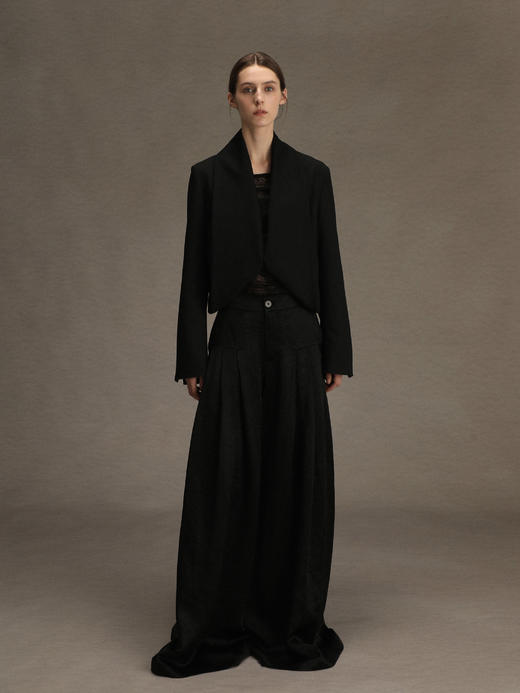 ranyepersonal｜PARADOX25BA01-3 粗斜纹黑色短款西装 [ 黑 ] 商品图3