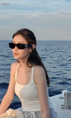 赛琳 镜腿标识 凯旋门logo 板材镜架 长方形 太阳眼镜 女款（JH）