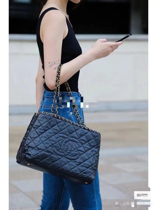 Chanel 黑金 滚边 链条 托特包 商品图2