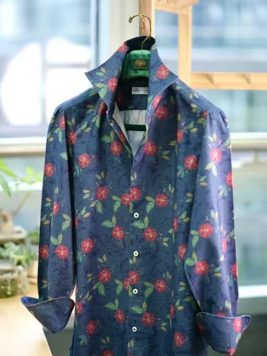 「36色可选」Flamenco 印花法兰绒埃及棉意式工艺衬衫 商品图1