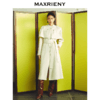 MAXRIENY贵雅新中式毛呢大衣2024新款收腰系带绵羊毛外套中长款(货号:MS85CT510) 商品缩略图0