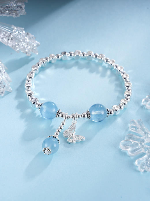 子佩集S925银【蓝海蝶梦】手串【TSB0001-41】纯银手链蓝水晶蝴蝶2411 商品图0