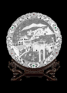 子佩集S999银手工银花丝【宽窄芙蓉花丝盘】大师工坊原创设计【KZFRHSP】2409