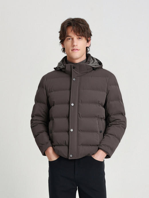 callisto咖色鹅绒连帽羽绒服 商品图2