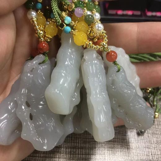 珠光宝气&和田玉吊坠-竹节淡紫 商品图0