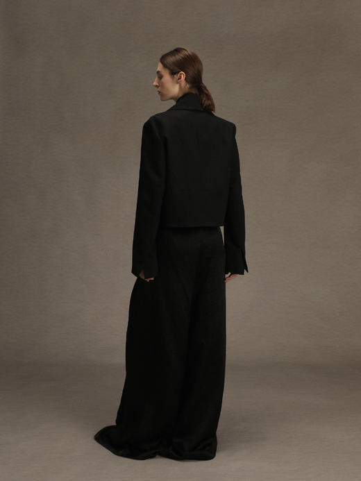 ranyepersonal｜PARADOX25BA01-3 粗斜纹黑色短款西装 [ 黑 ] 商品图4