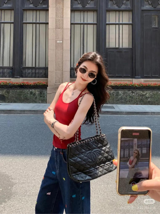 Chanel 黑金 滚边 链条 托特包 商品图1