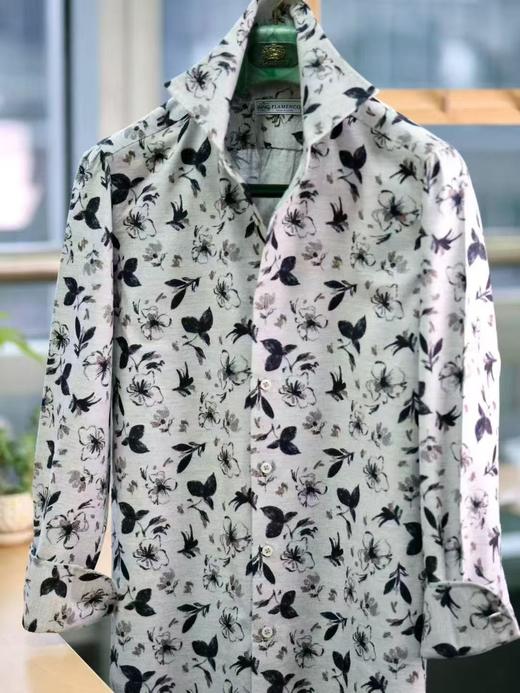 「36色可选」Flamenco 印花法兰绒埃及棉意式工艺衬衫 商品图0