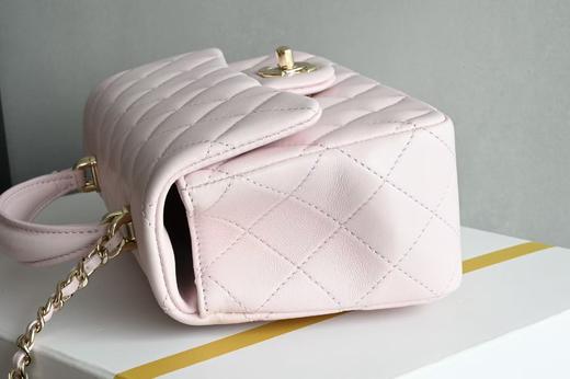香奈儿 𝟐𝟓𝐏 𝐌𝐢𝐧𝐢口盖包手提手腕  浅粉 (LZ) 商品图4